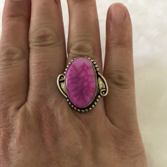 Pink Dragon’s Vein Agate Ring - Picture 5 of 5